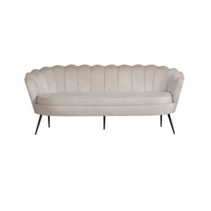 VENTURE DESIGN Calais 3 personers sofa - beige velour og sort metal - Nicehome.dk