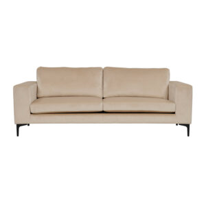 VENTURE DESIGN Bolero 3 pers. sofa - beige velour og sort metal - Nicehome.dk