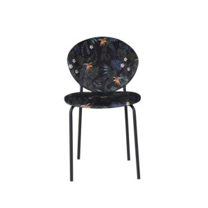 VENTURE DESIGN Vault spisebordsstol - multifarvet blomster polyester og sort metal - Nicehome.dk