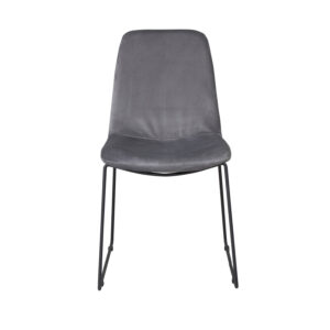 VENTURE DESIGN Muce spisebordsstol - grå velour og sort metal - Nicehome.dk