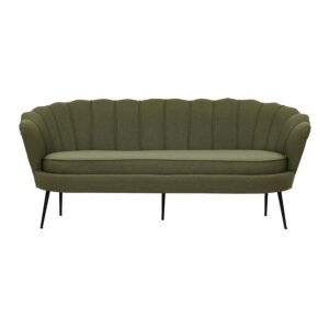 VENTURE DESIGN Calais 3 personers sofa - grøn polyester og sort metal - Nicehome.dk