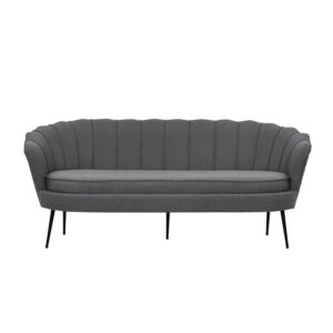 VENTURE DESIGN Calais 3 personers sofa - grå polyester og sort metal - Nicehome.dk