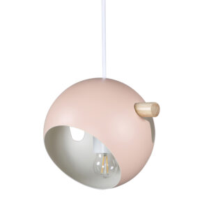 VENTURE DESIGN Tubbie loftlampe - natur træ og lyserød jern - Nicehome.dk