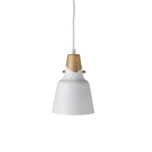 VENTURE DESIGN Rigel pendel - hvid metal og natur træ (Ø 16) - Nicehome.dk