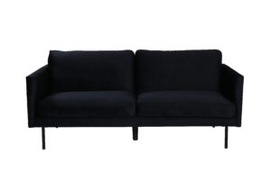 VENTURE DESIGN Zoom 2 pers. sofa - sort fløjl og sort stål - Nicehome.dk