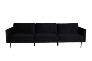 VENTURE DESIGN Zoom 3 pers. sofa - sort fløjl og sort stål - Nicehome.dk