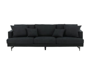 VENTURE DESIGN Sofia 3 pers. sofa - sort polyester og sort stål - Nicehome.dk