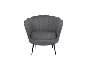 VENTURE DESIGN Calais lænestol - grå polyester og sort stål - Nicehome.dk