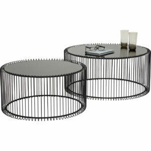 KARE DESIGN Wire Black sofabord - klart glas/sort stål