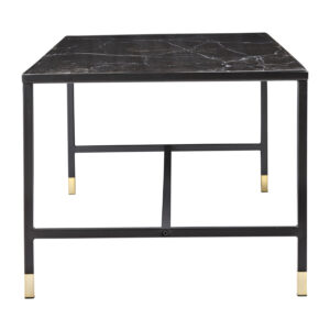 VENTURE DESIGN Dipp sofabord - sort glas og metal (130x60) - Nicehome.dk