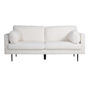 VENTURE DESIGN Boom 3 pers. sofa - hvid bamsestof polyester og sort metal - Nicehome.dk