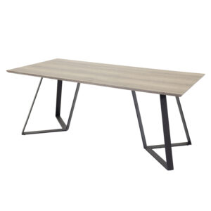 VENTURE DESIGN Marina spisebord - grå papir MDF og sort metal (180x90) - Nicehome.dk