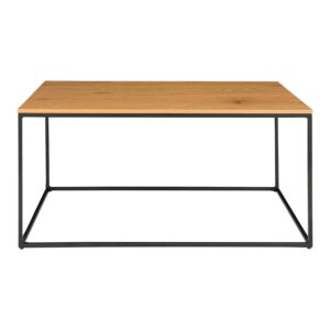 HOUSE NORDIC Vita sofabord - natur melamin og sort stål (60x90) - Nicehome.dk
