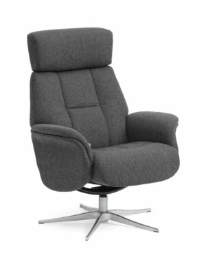 Mars 1 recliner lænestol - antracitgrå stof og børstet aluminium - Nicehome.dk