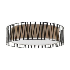 TK Harmony loftlampe - natur jute og sort metal - Nicehome.dk