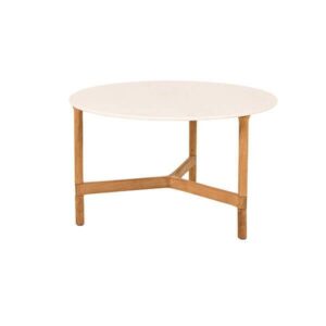 Cane-Line Twist sofabord - Ø70 cm - Teak stel - Bordplade: Tevertin - Nicehome.dk