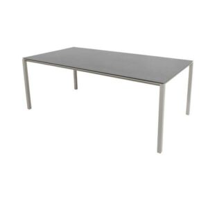 Cane-Line Pure havebord - 200x100 cm - Stel i taupe - bordplade i basalt grå - Nicehome.dk