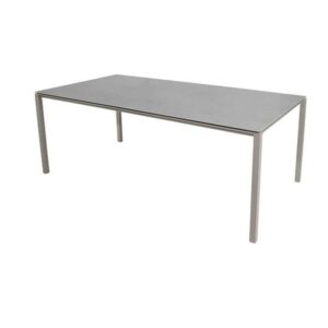 Cane-Line Pure havebord - 200x100 cm - Stel i taupe - bordplade i betongrå - Nicehome.dk