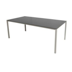 Cane-Line Pure havebord - 200x100 cm - Stel i taupe - bordplade i nero sort - Nicehome.dk