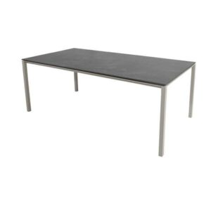 Cane-Line Pure havebord - 200x100 cm - Stel i taupe - bordplade i fossil sort - Nicehome.dk