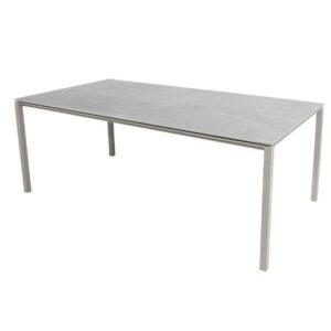 Cane-Line Pure havebord - 200x100 cm - Stel i taupe - bordplade i fossil grå - Nicehome.dk