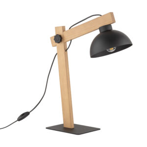 TK Oslo bordlampe - sort metal og træ - Nicehome.dk