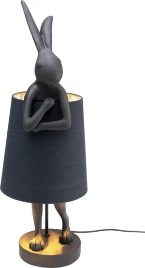 KARE DESIGN Animal Rabbit bordlampe - sort hør og polyresin/stål - Nicehome.dk