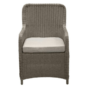 VENTURE DESIGN Wembley havestol m. armlæn og hynde - grå polyester og stål - Nicehome.dk