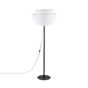 TK Calisto gulvlampe - hvid stof og sort metal - Nicehome.dk