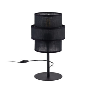 TK Calisto bordlampe - sort stof og sort stål - Nicehome.dk