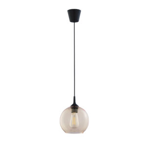 TK Cubus loftlampe - rav glas og sort metal - Nicehome.dk