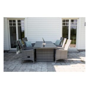 VENTURE DESIGN rektangulær Padova havebord - glas og grå aluminium (200x100) - Nicehome.dk