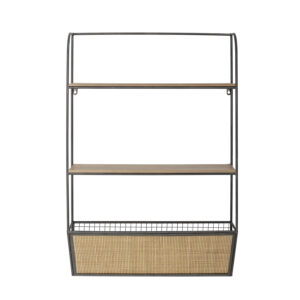 CREATIVE COLLECTION Lesley væghylde - natur rattan og jern - Nicehome.dk