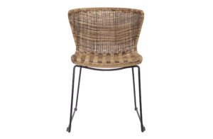 WOOOD Wings spisebordsstol - natur polyesterrattan og sort stål - Nicehome.dk