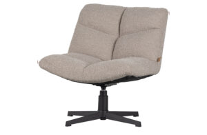 WOOOD EXCLUSIVE Vinny drejestol - sand bouclé polyester og sort metal - Nicehome.dk