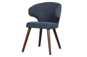 VTWONEN Cape spisebordsstol - blå melange polyester og mørkebrun træ - Nicehome.dk