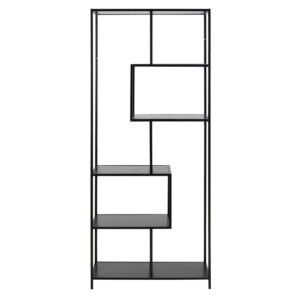ACT NORDIC Seaford bogreol - sort melamin ask og sort metal(H:185cm xcm x 35cm) - Nicehome.dk