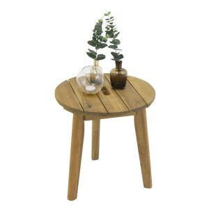 VENTURE DESIGN rund Chania udendørs sidebord - natur akacietræ (Ø40) - Nicehome.dk