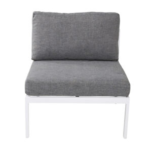 VENTURE DESIGN Copacabana Lyx midter modul til havehjørnesofa - grå olefin hynder og hvid aluminium - Nicehome.dk