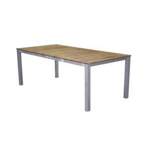 VENTURE DESIGN rektangulær Zenia havebord - natur akacietræ og zink stål (200x100) - Nicehome.dk