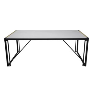VENTURE DESIGN rektangulær Texas havebord - grå glas og sort aluminium (200x100) - Nicehome.dk