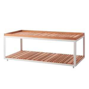 Cane-Line Level sofabord - rektangel - teak/hvid - Nicehome.dk