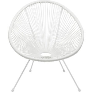 KARE DESIGN Acapulco White lænestol/havestol - hvid polyethylen og stål - Nicehome.dk