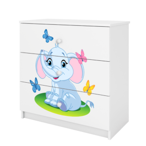 Babydreams børnekommode med elefant med sommerfugle