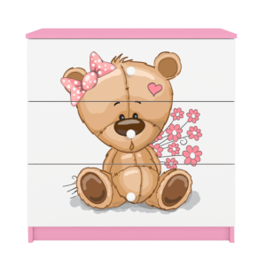 Babydreams børnekommode med bamse med blomster
