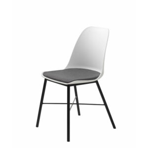 Zeni spisebordsstol - hvid polypropylen og sort metal - Nicehome.dk