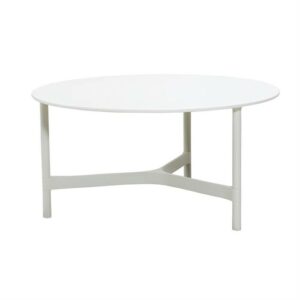 Cane-Line Twist sofabord - Rundt - Ø 90 cm. - Stel: Hvid - Bordplade: Hvid - Nicehome.dk