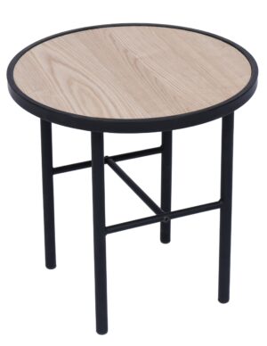 NORDLYS Mihara sidebord - sort metal og natur fyrretræ (Ø40) - Nicehome.dk