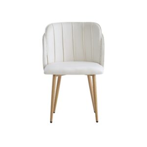 NORDLYS Nora spisebordsstol - beige fløjl og metal - Nicehome.dk