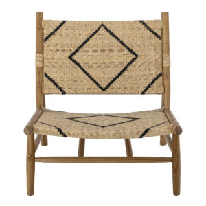 CREATIVE COLLECTION Lennox loungestol - natur/sort rattan og natur teaktræ - Nicehome.dk